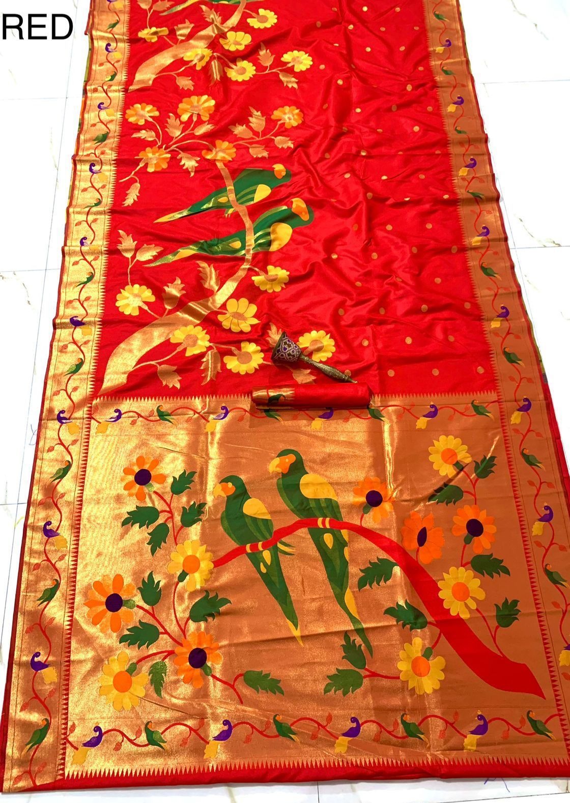 Pure Paithani Silk Handloom Zari Saree (with colour options)