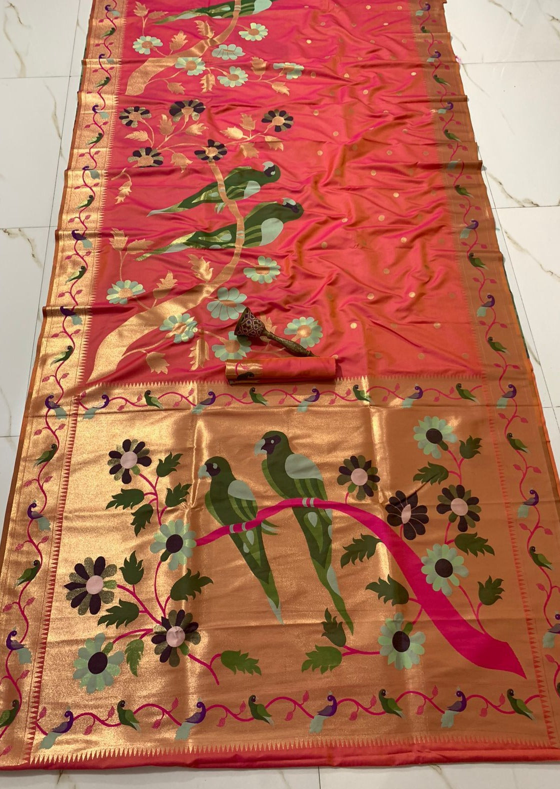 Pure Paithani Silk Handloom Zari Saree (with colour options)
