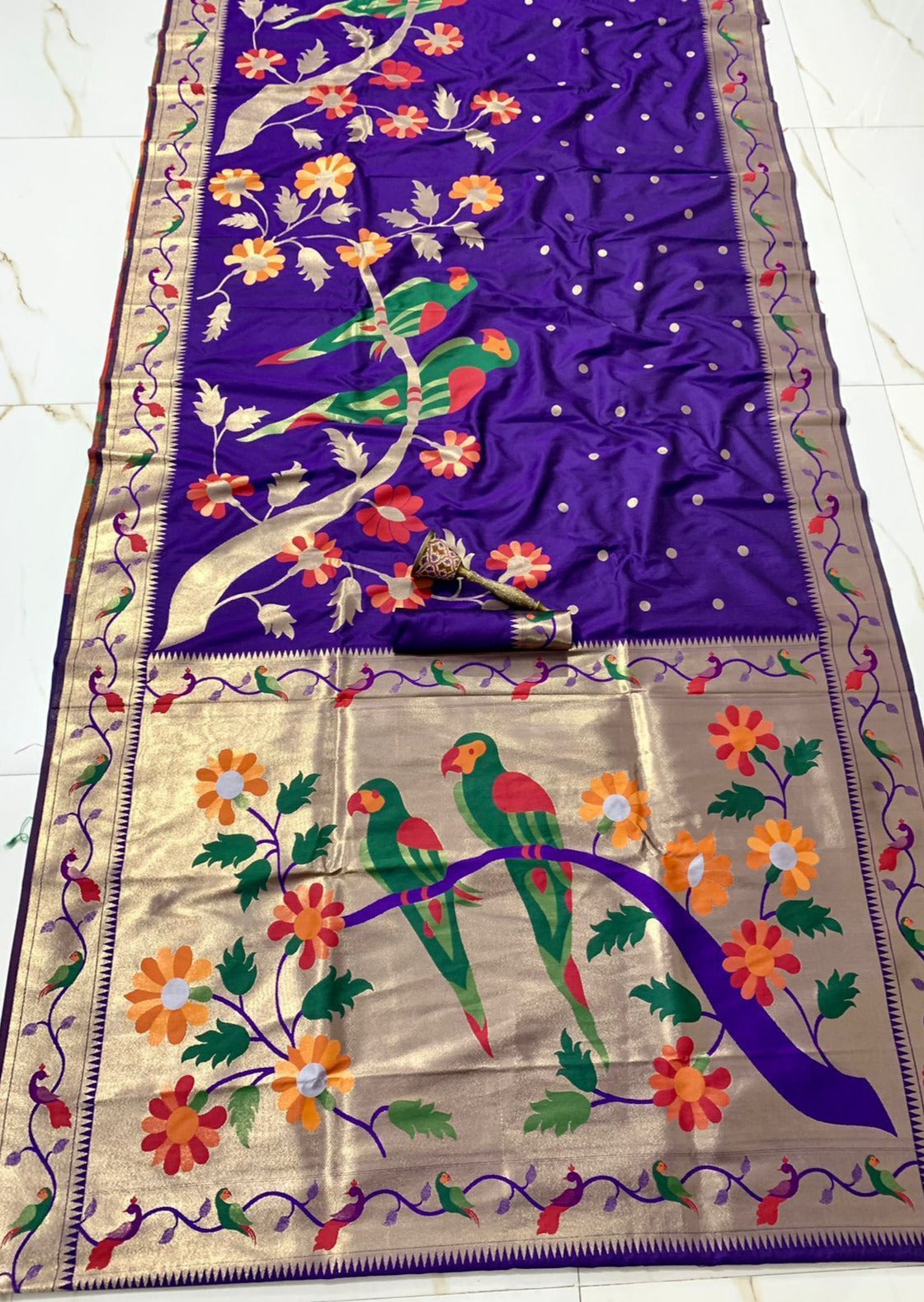 Pure Paithani Silk Handloom Zari Saree (with colour options)