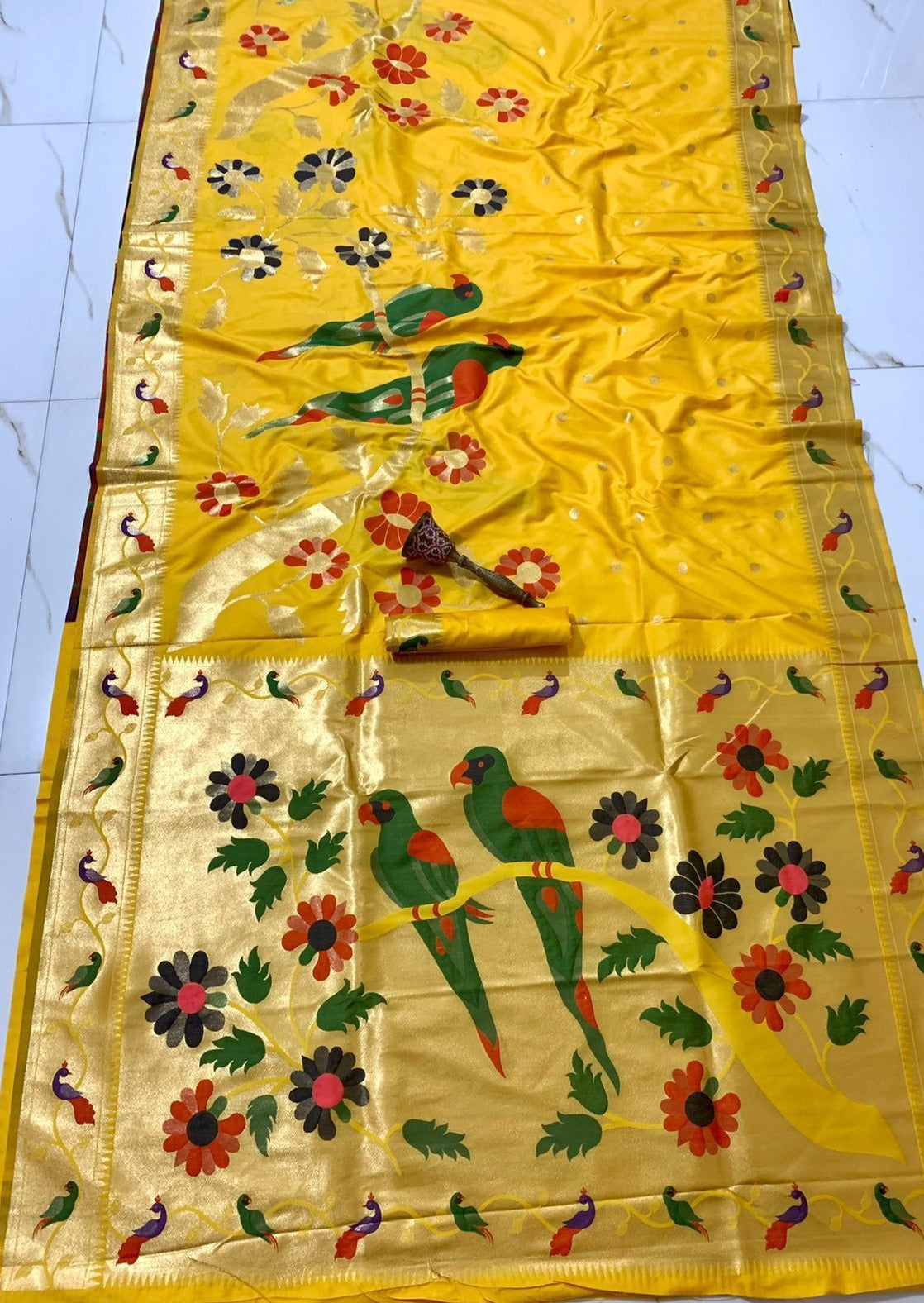 Pure Paithani Silk Handloom Zari Saree (with colour options)
