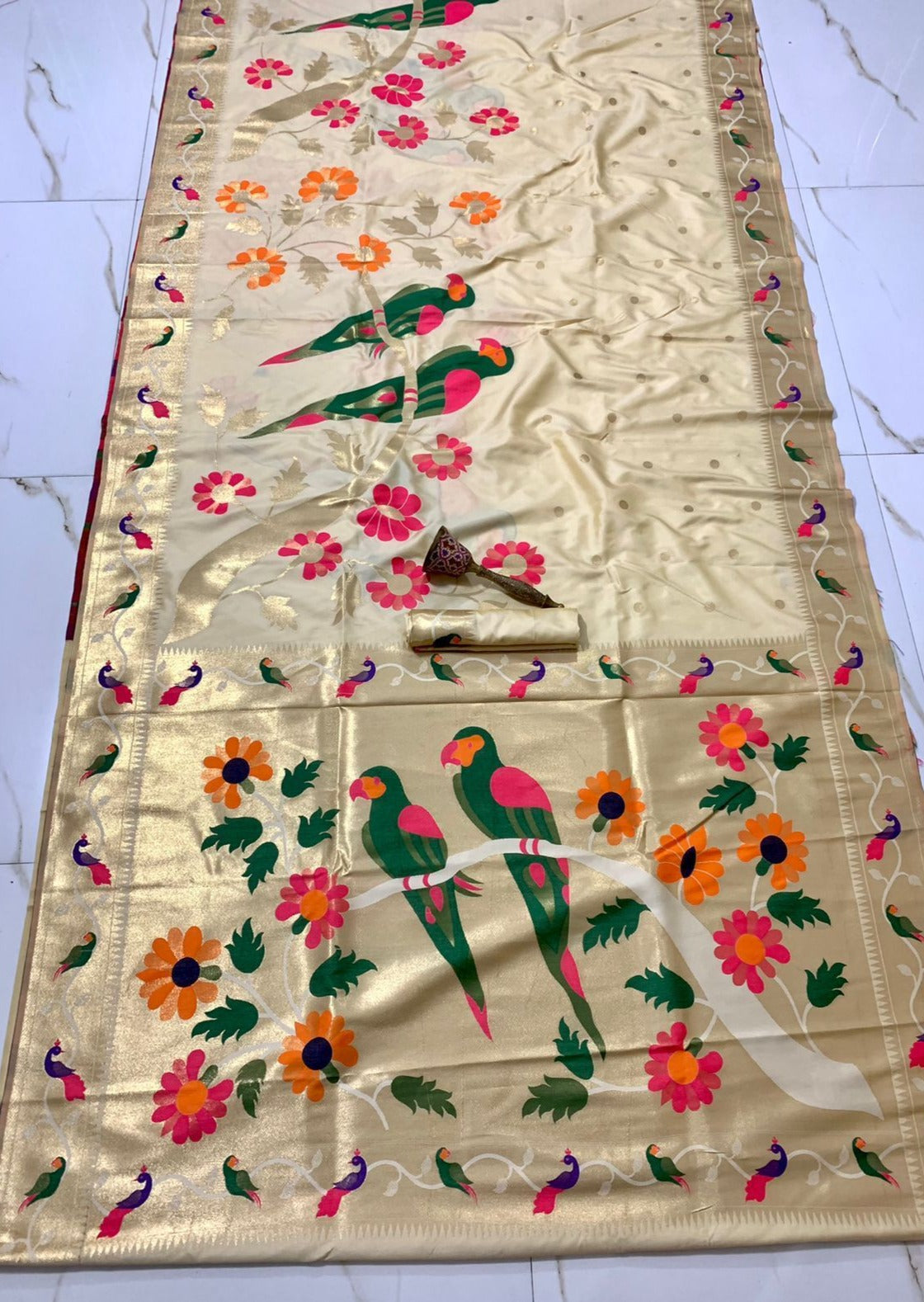 Pure Paithani Silk Handloom Zari Saree (with colour options)