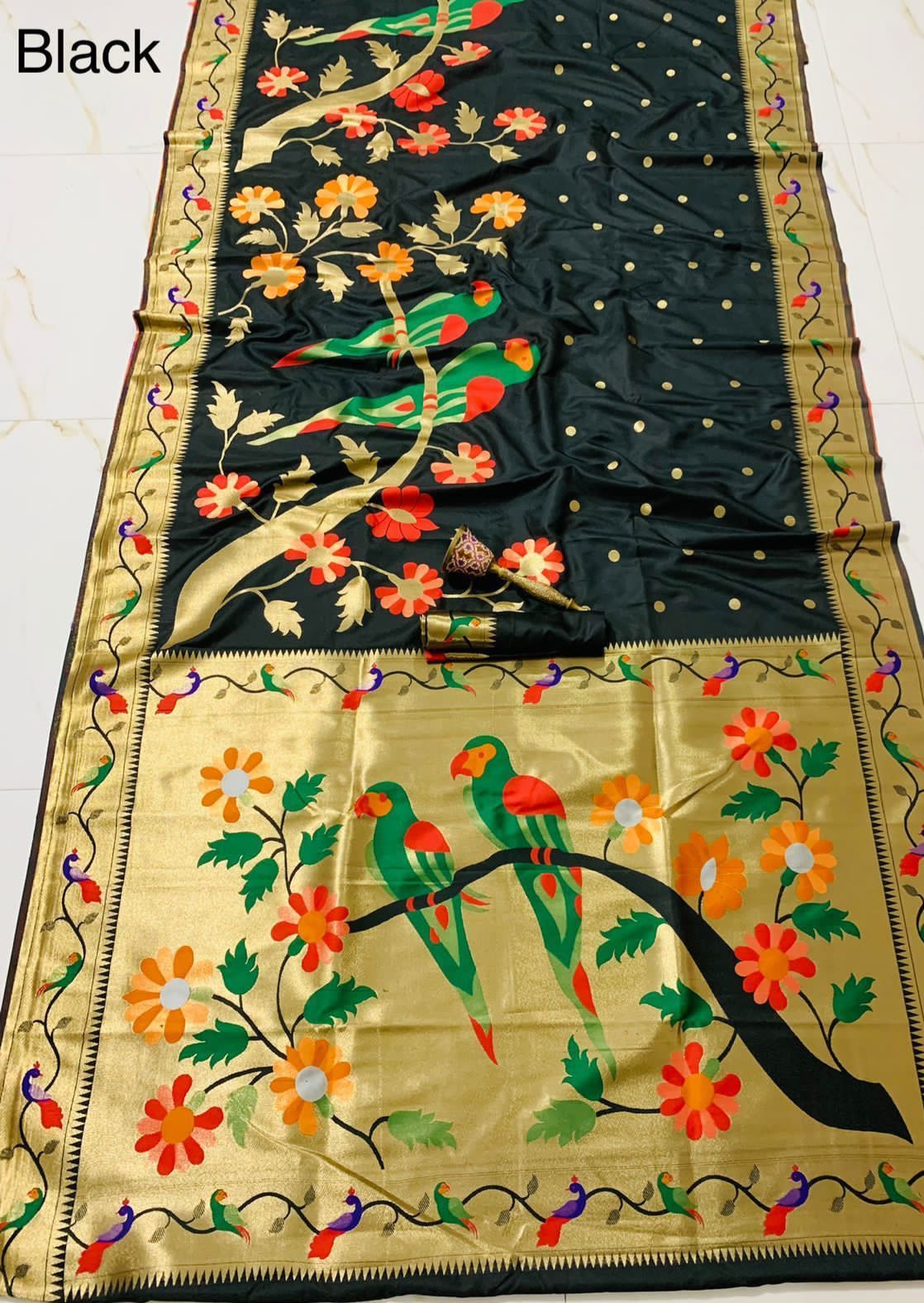 Pure Paithani Silk Handloom Zari Saree (with colour options)