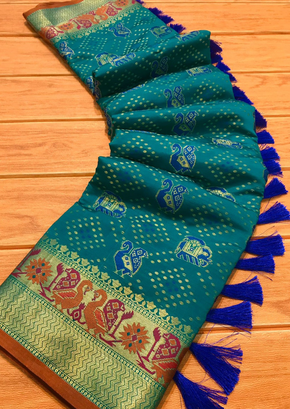 Rajkot Patola Handloom Silk Ikat Saree (with colour options)