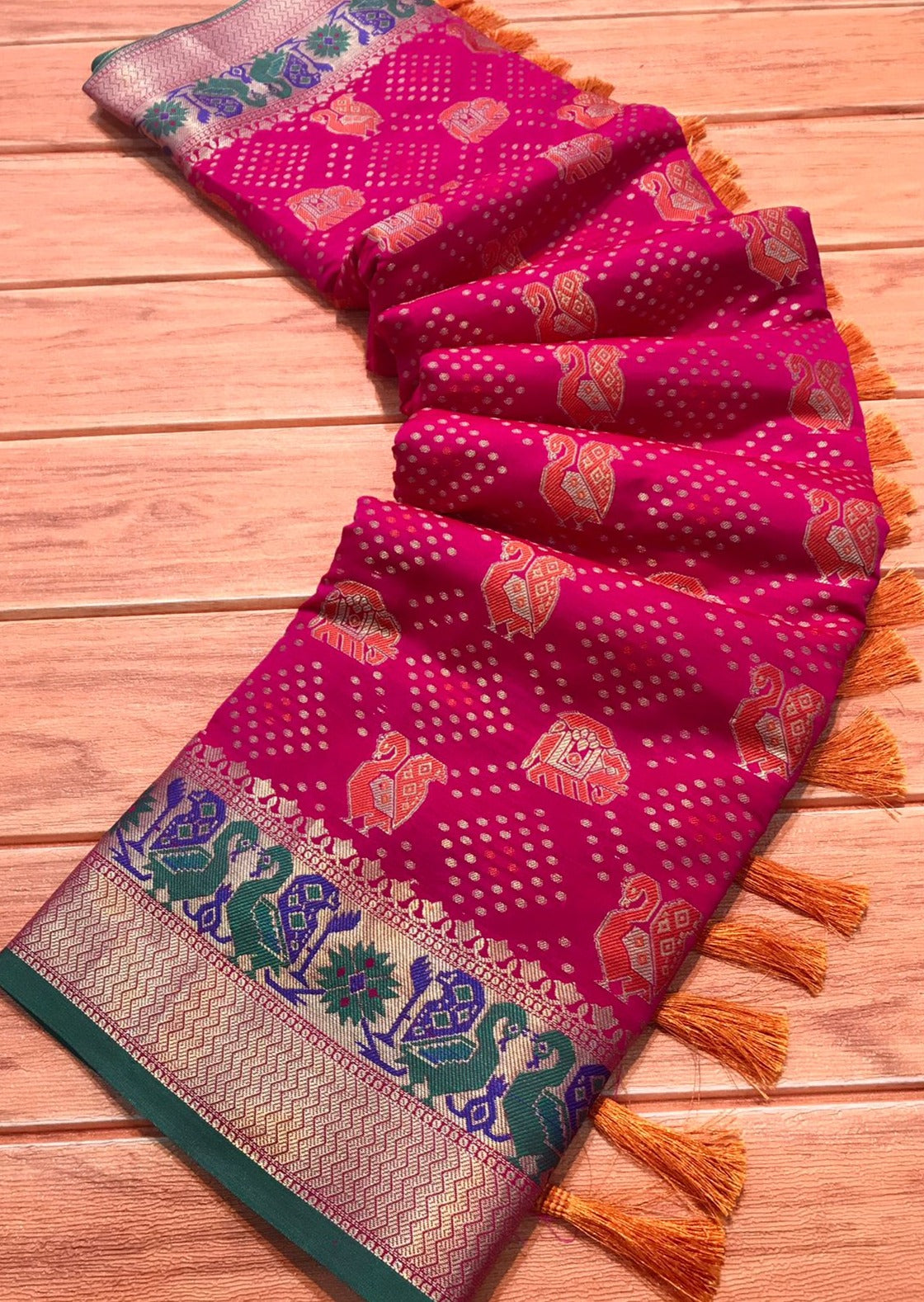 Rajkot Patola Handloom Silk Ikat Saree (with colour options)