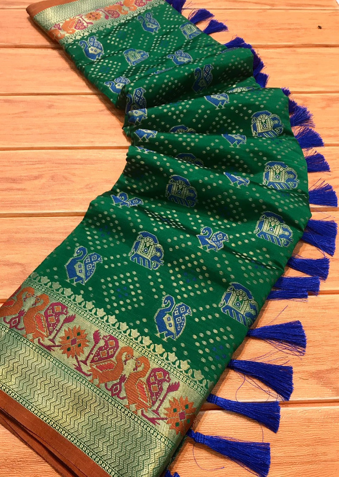 Rajkot Patola Handloom Silk Ikat Saree (with colour options)