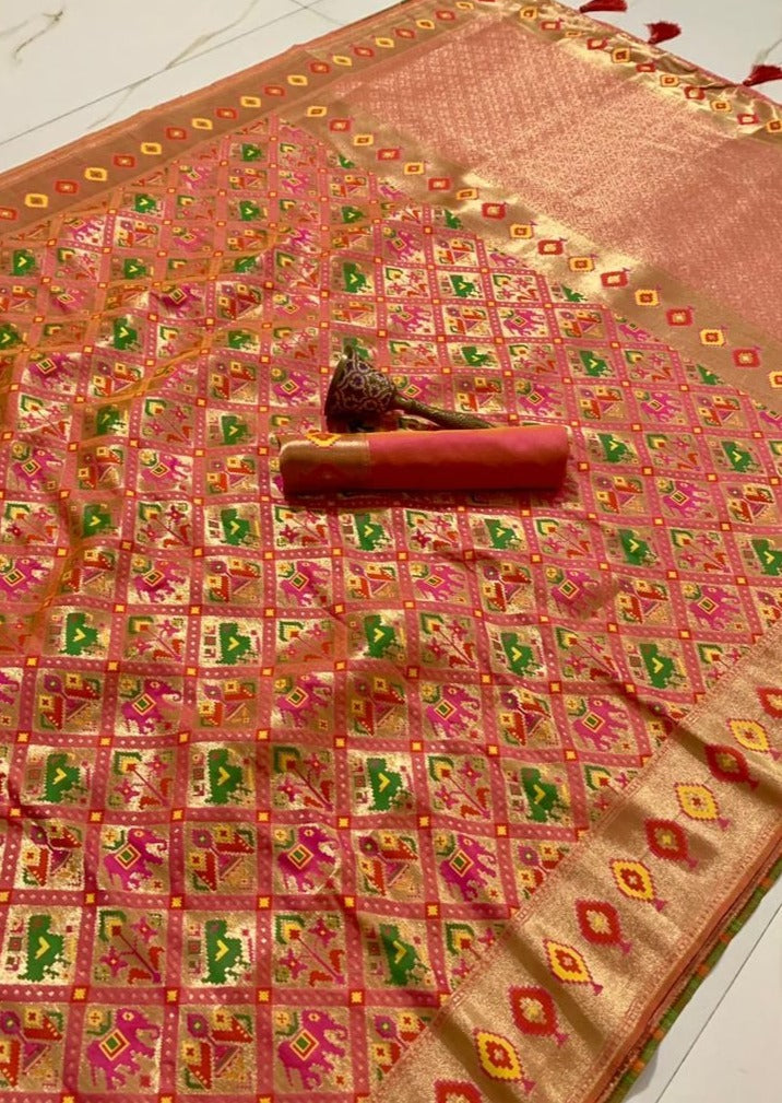Pure Silk Handloom Banarasi Patola Saree (with colour options)