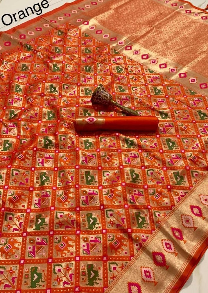 Pure Silk Handloom Banarasi Patola Saree (with colour options)