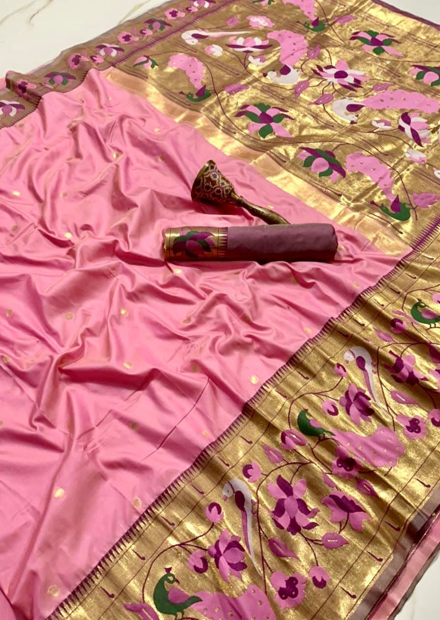 Paithani Silk Handloom Saree (with colour options)