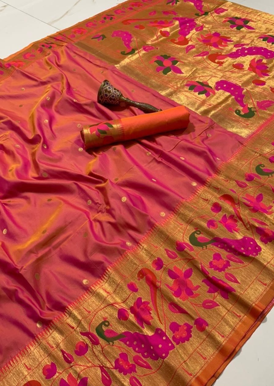 Paithani Silk Handloom Saree (with colour options)