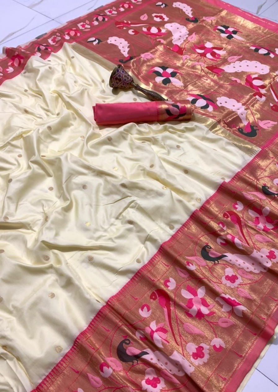 Paithani Silk Handloom Saree (with colour options)