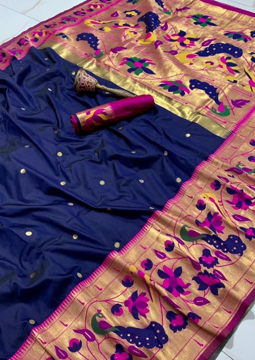 Blue Paithani Silk saree