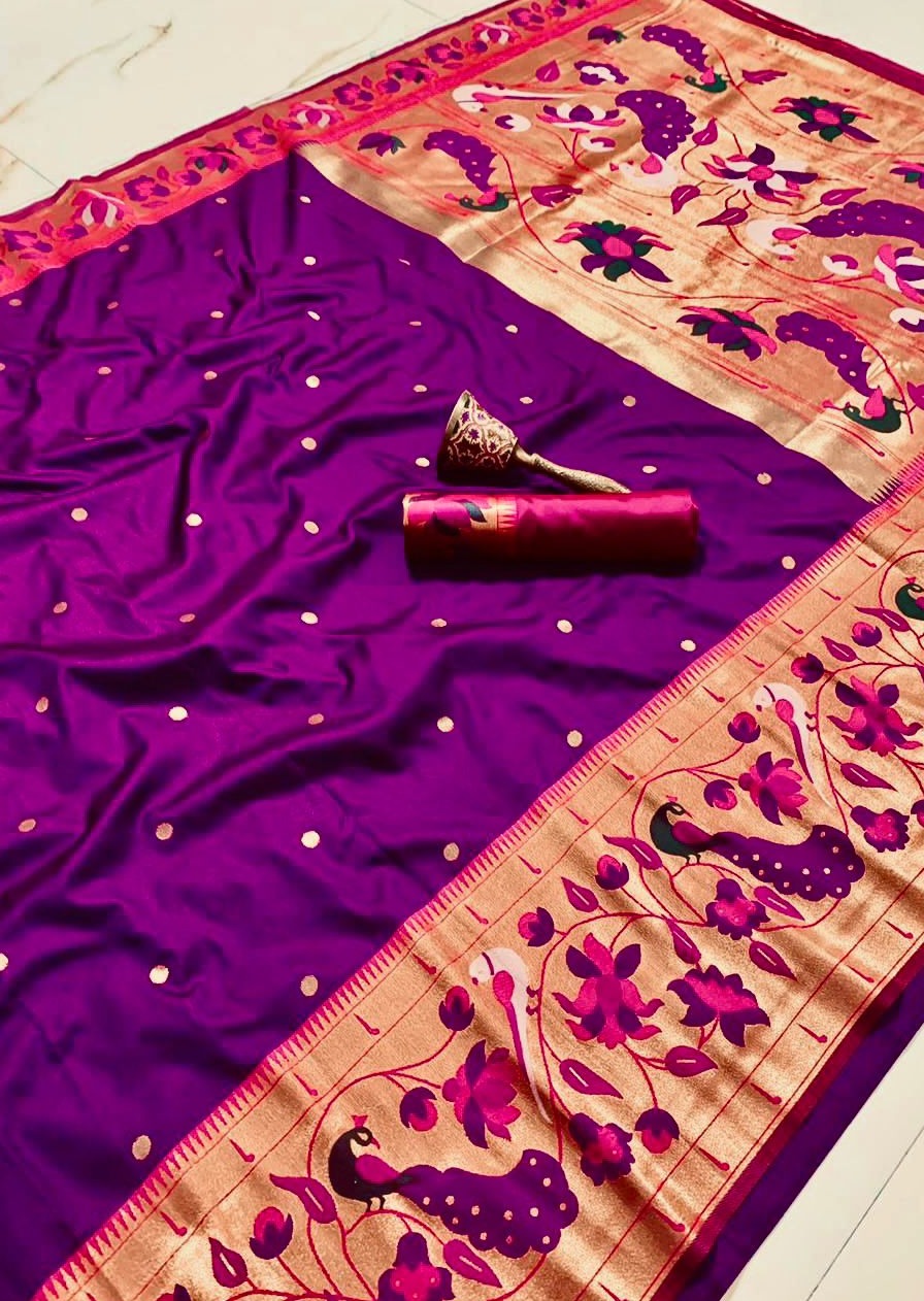 Paithani Silk Handloom Saree (with colour options)