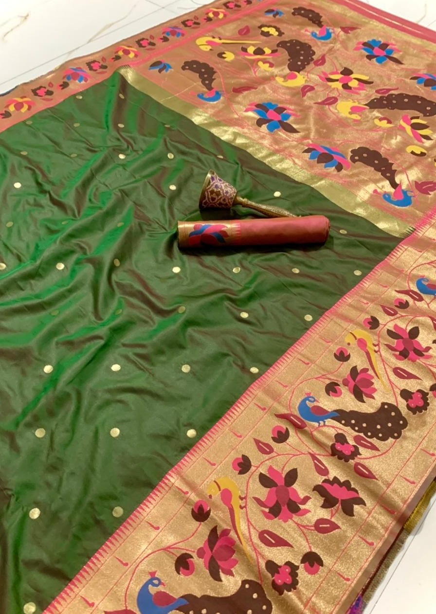 Paithani Silk Handloom Saree (with colour options)