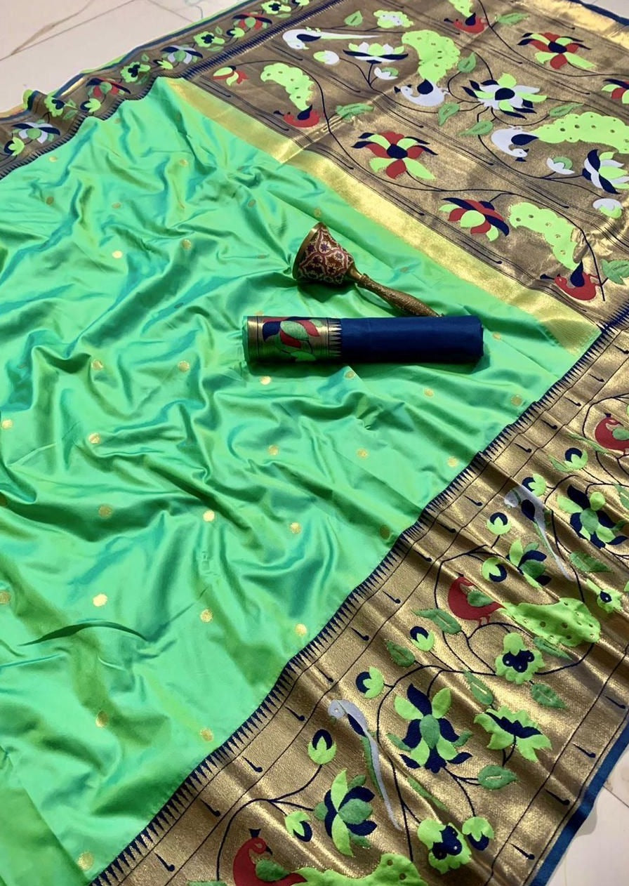 Paithani Silk Handloom Saree (with colour options)