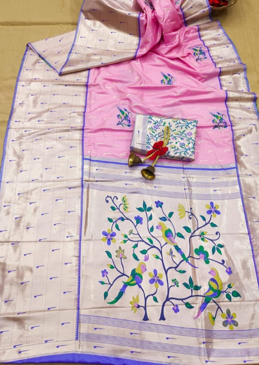 Light pink Paithani saree online