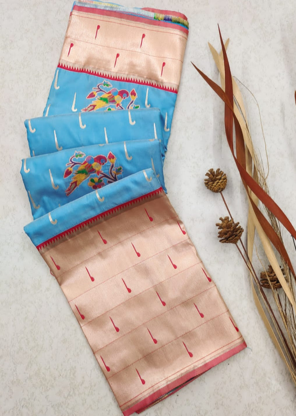 Pure Paithani Handloom Silk Bridal Saree (with colour options)
