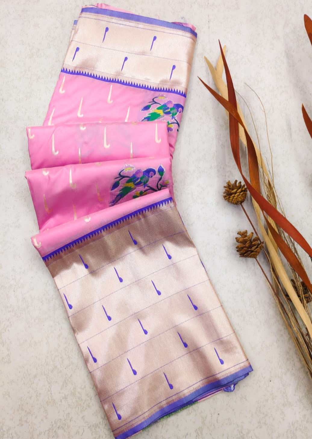 Pure Paithani Handloom Silk Bridal Saree (with colour options)