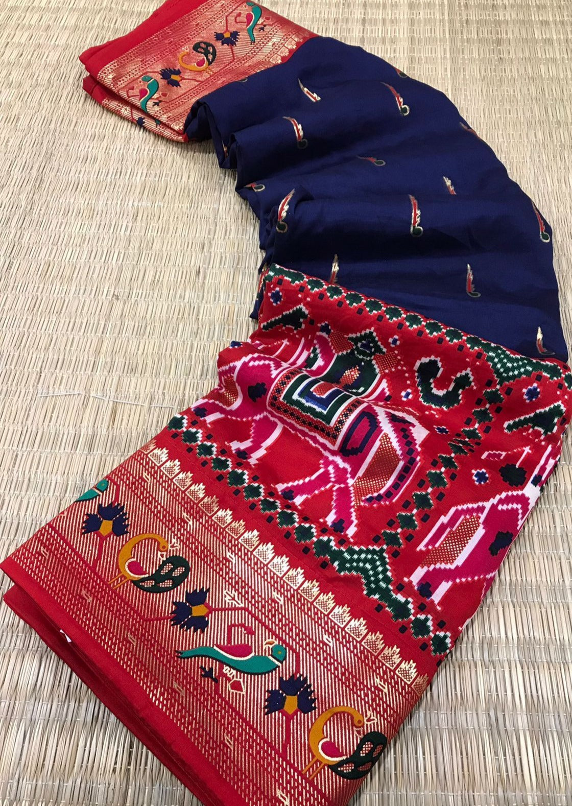Fusion Patola Saree with Paithani Border Pallu (with colour options)