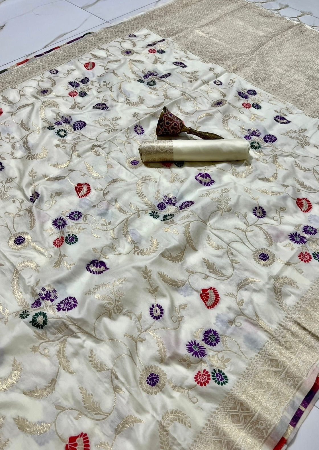 Banarasi Silk Jangla Handloom Saree (with colour options)