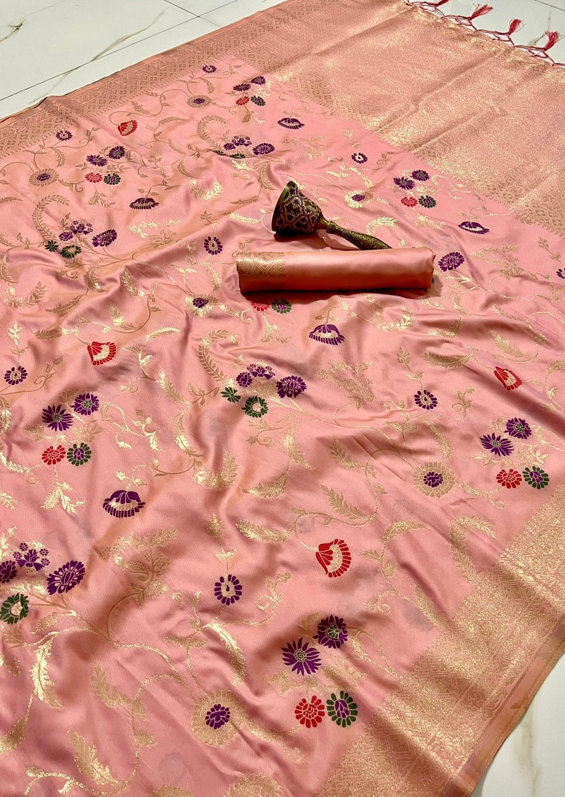 Banarasi Silk Jangla Handloom Saree (with colour options)
