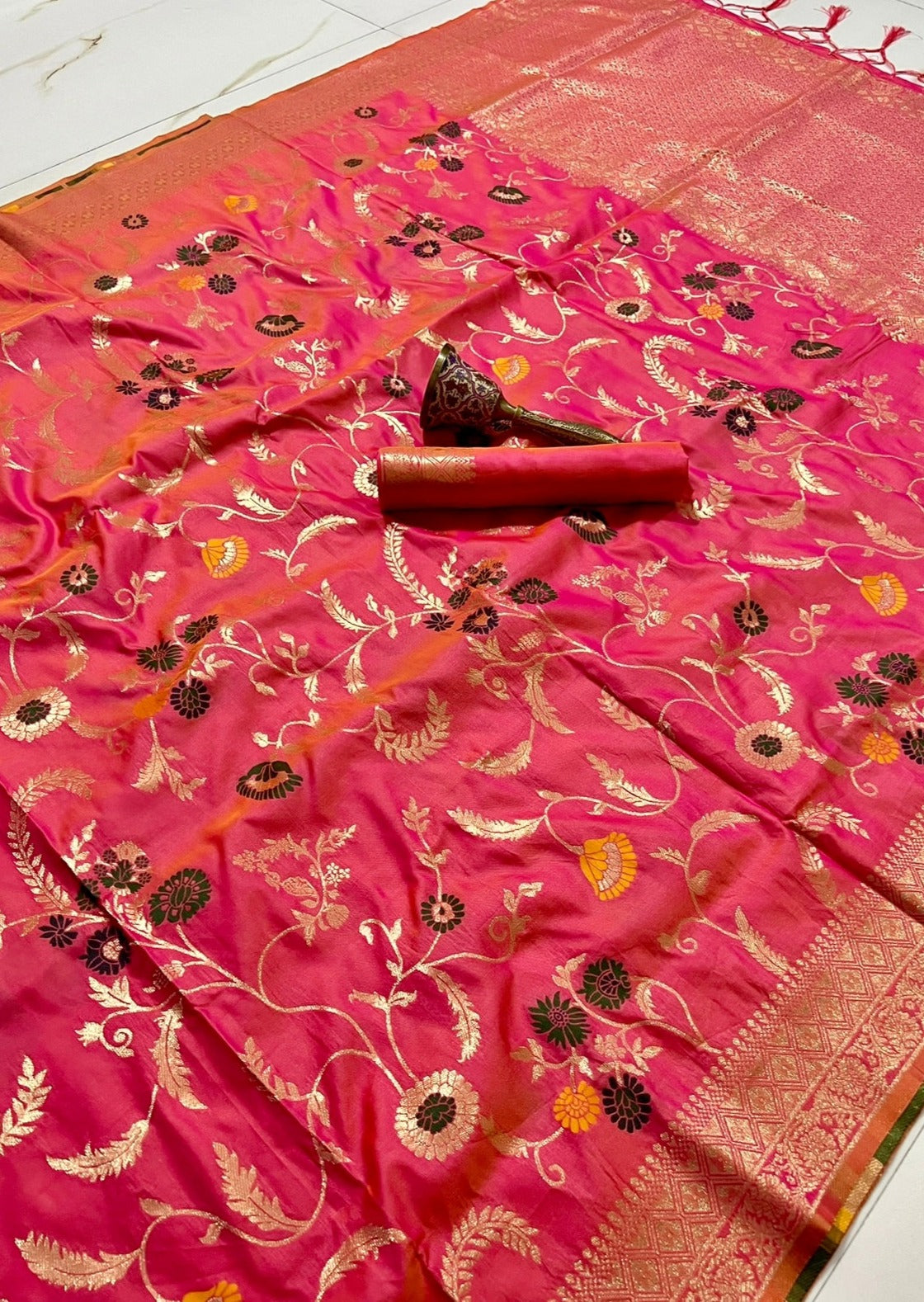 Banarasi Silk Jangla Handloom Saree (with colour options)