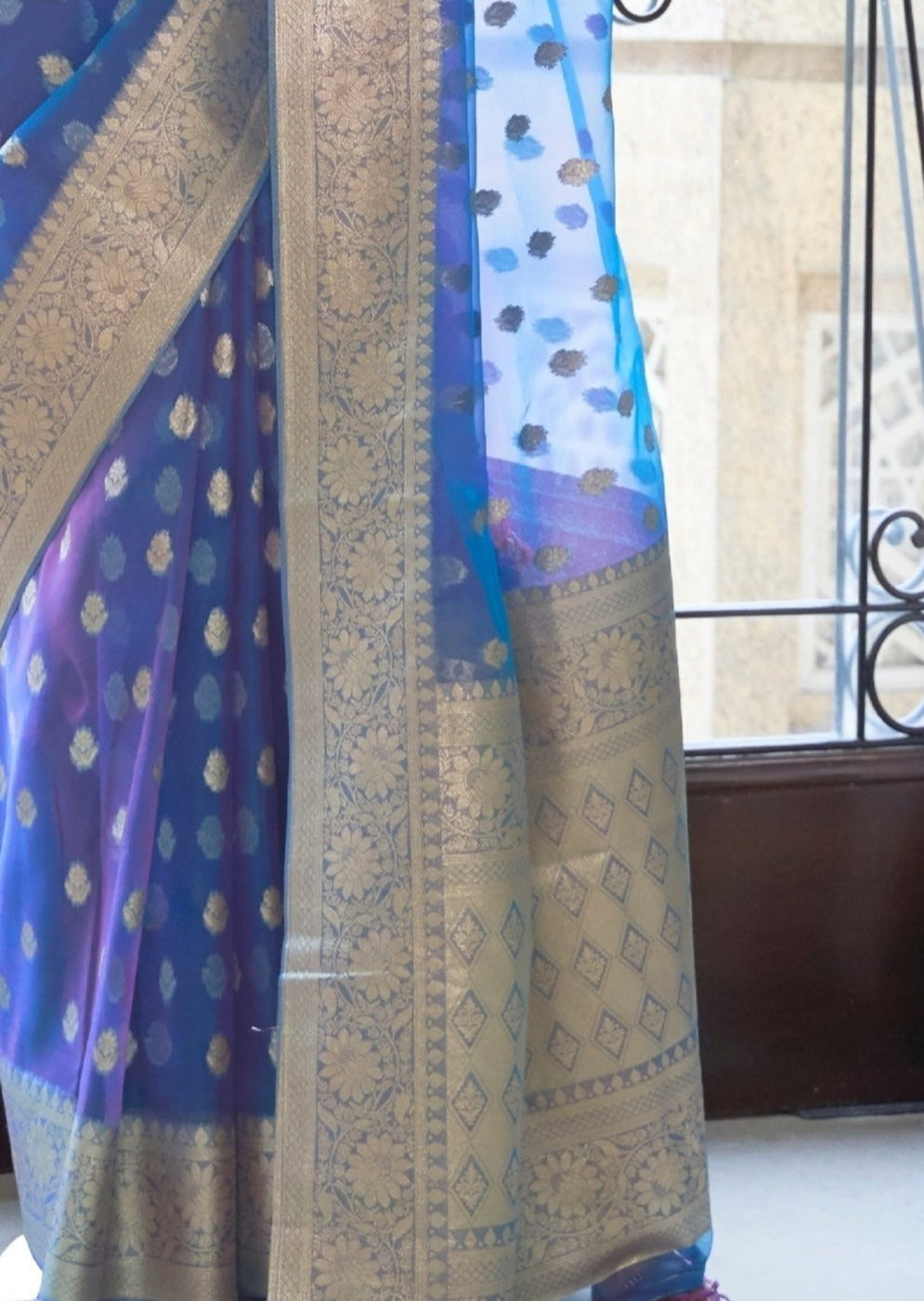 Pure Handloom Organza Lavender Purple Saree