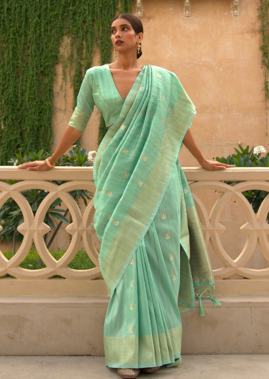Cotton silk mint green sarees online shopping india with price.