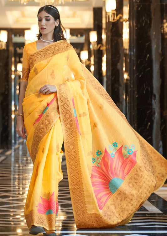Pure linen saree online shopping.