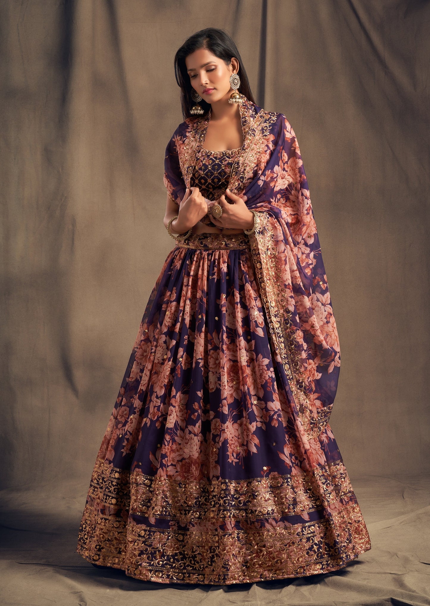 Organza lehenga choli