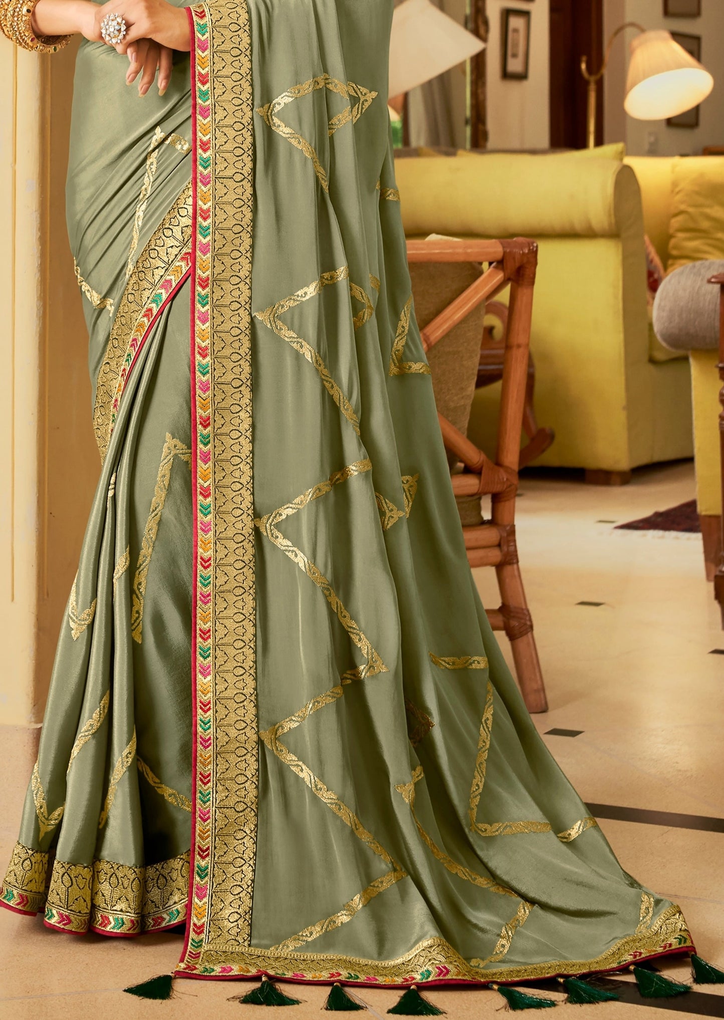 Abira Silk Pistachio Green Saree