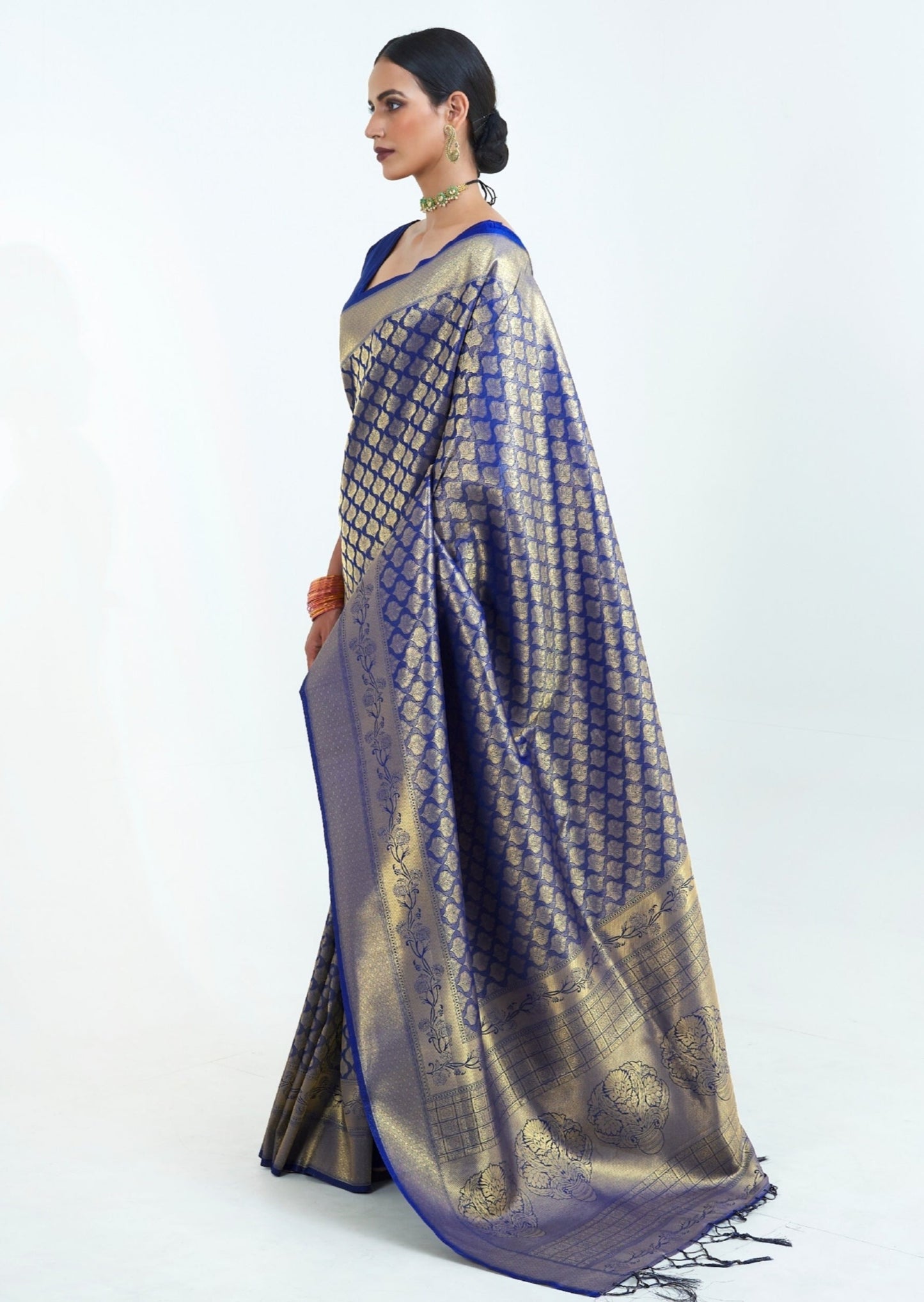 Blue Kanjivaram Silk Bridal Saree