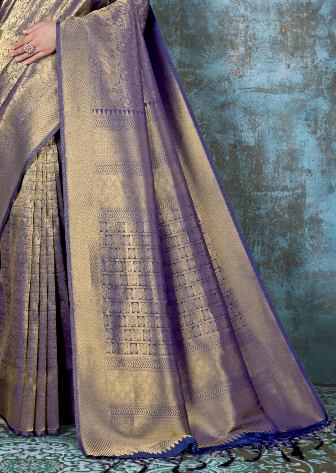 Royal Blue Kanchipuram Silk Bridal Saree