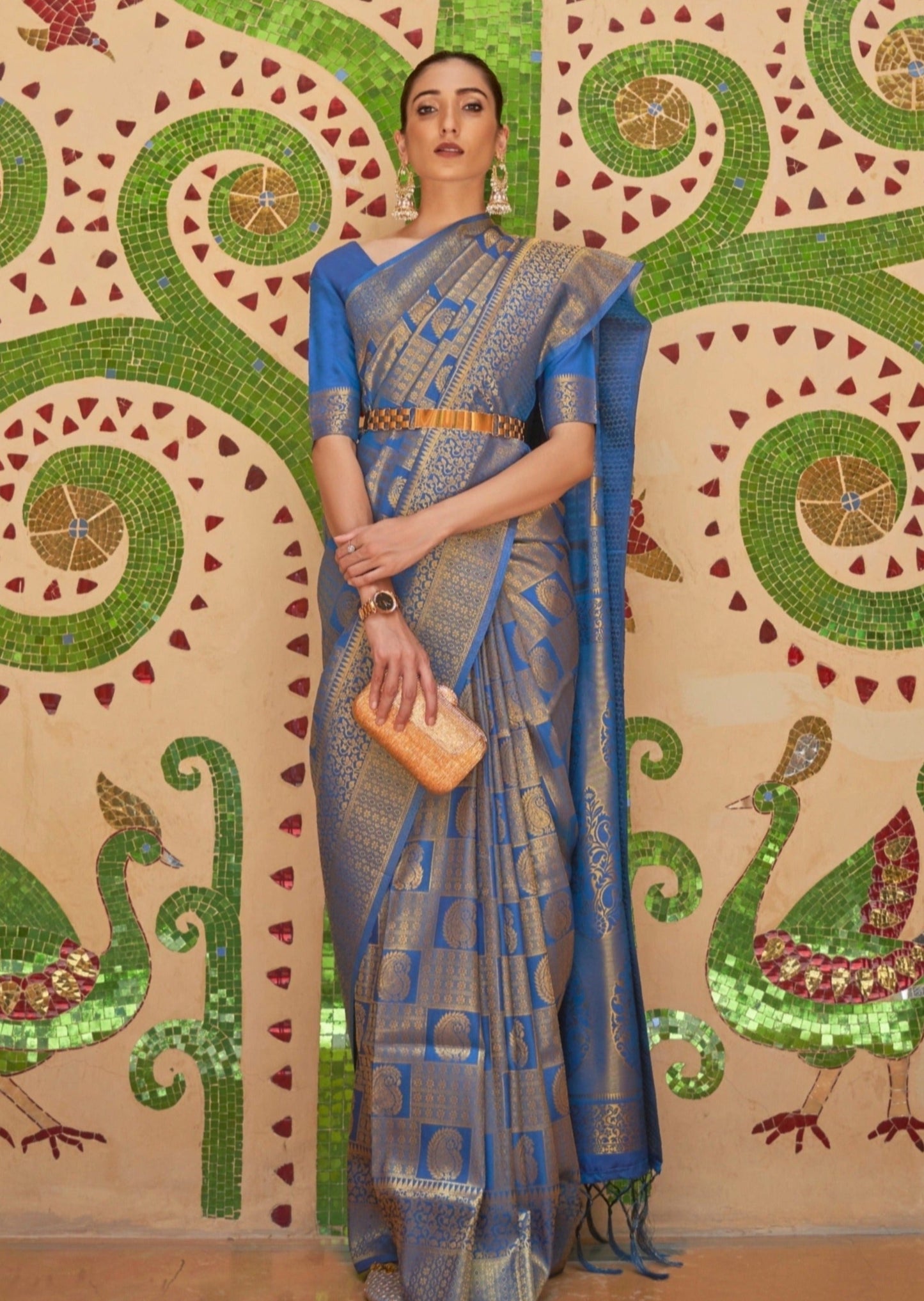 Royal Kanjivaram Silk Sapphire Blue Saree