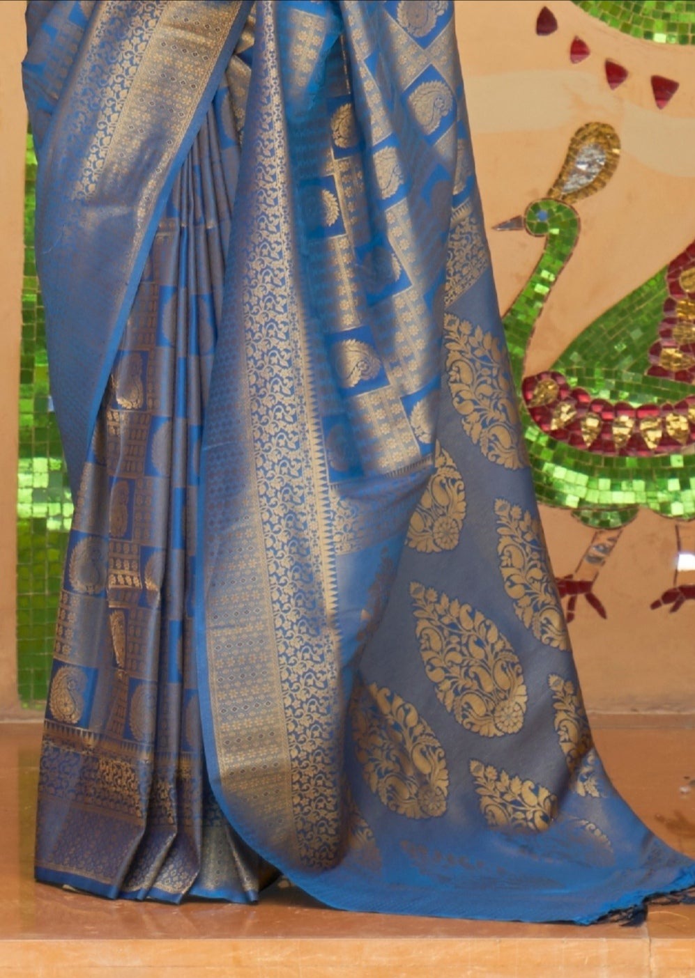 Royal Kanjivaram Silk Sapphire Blue Saree