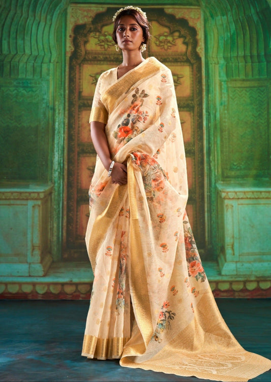 Pure linen saree online