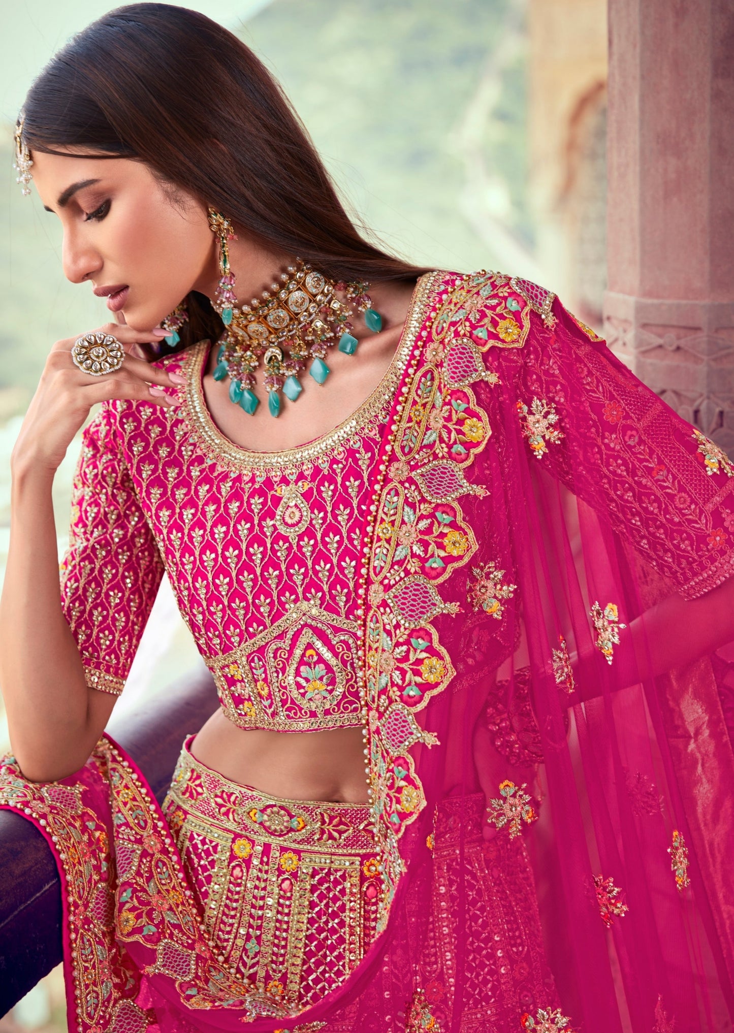 Beautiful pink bridal lehenga