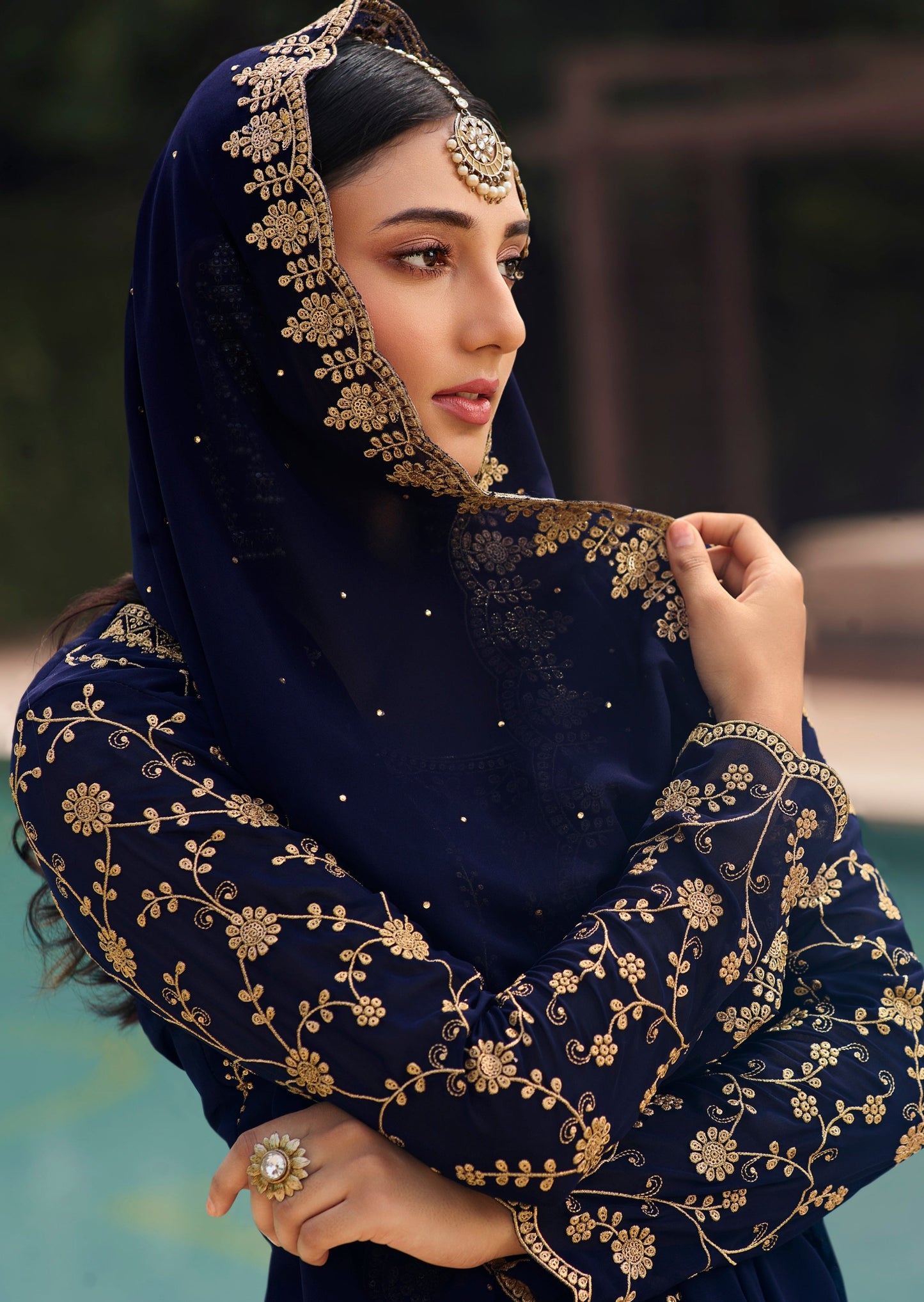 Pure Georgette Royal Blue Salwar Suit