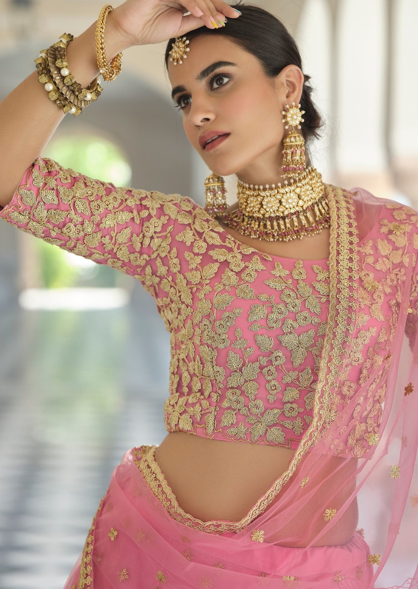 Baby Pink Handwork Lehenga