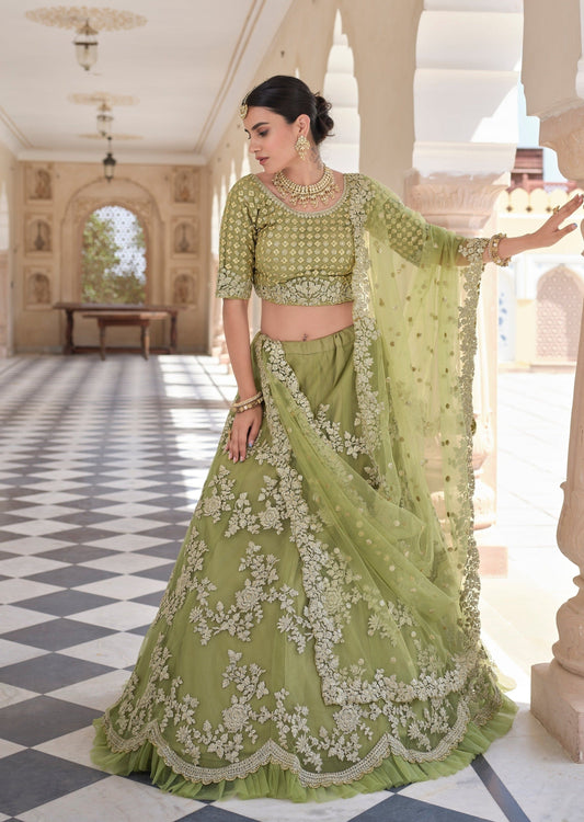 Olive Green Lehenga