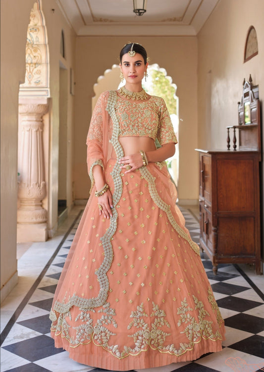 Peach Lehenga Choli