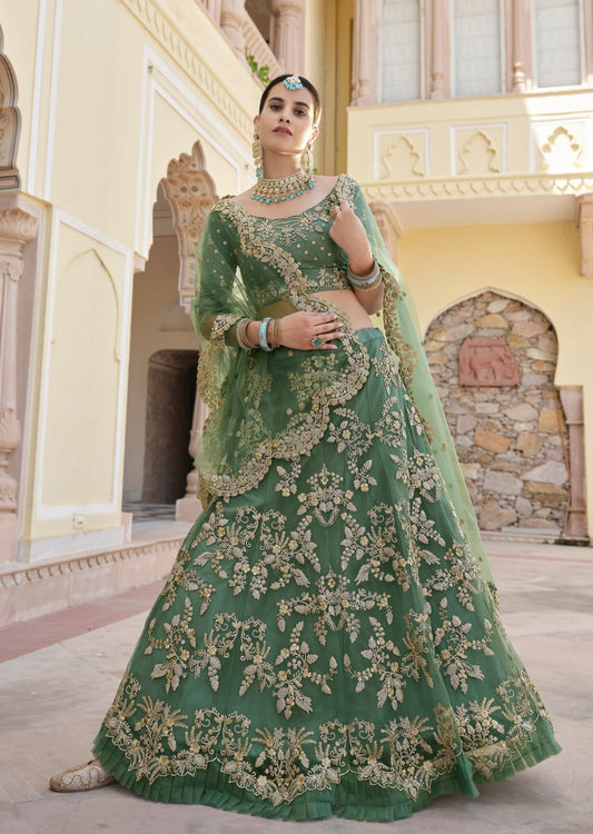 Net Green Lehenga