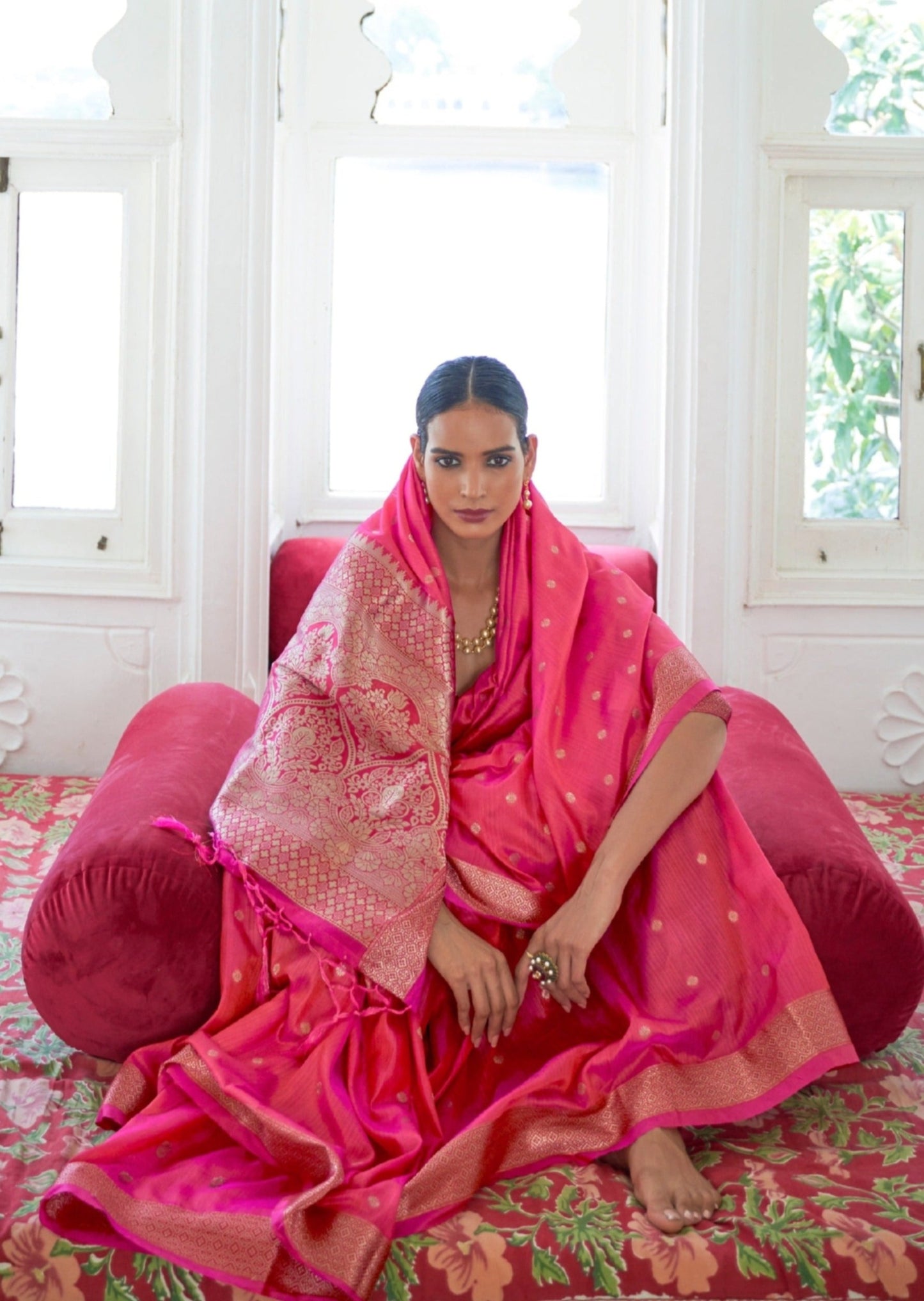 Pure Soft Silk Red Banarasi Saree