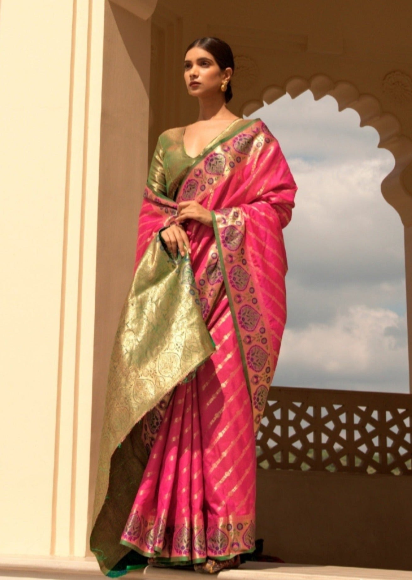 Banarasi Silk Bridal Pink Saree