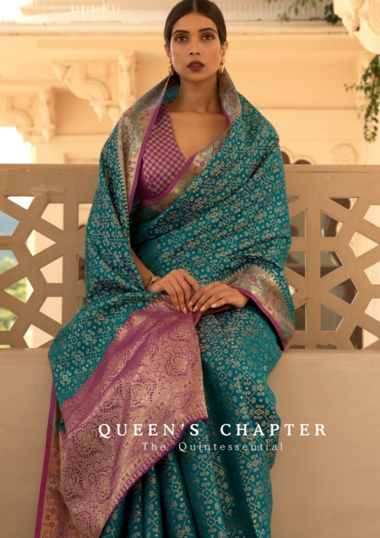 Banarasi Silk Teal Blue Handloom Saree