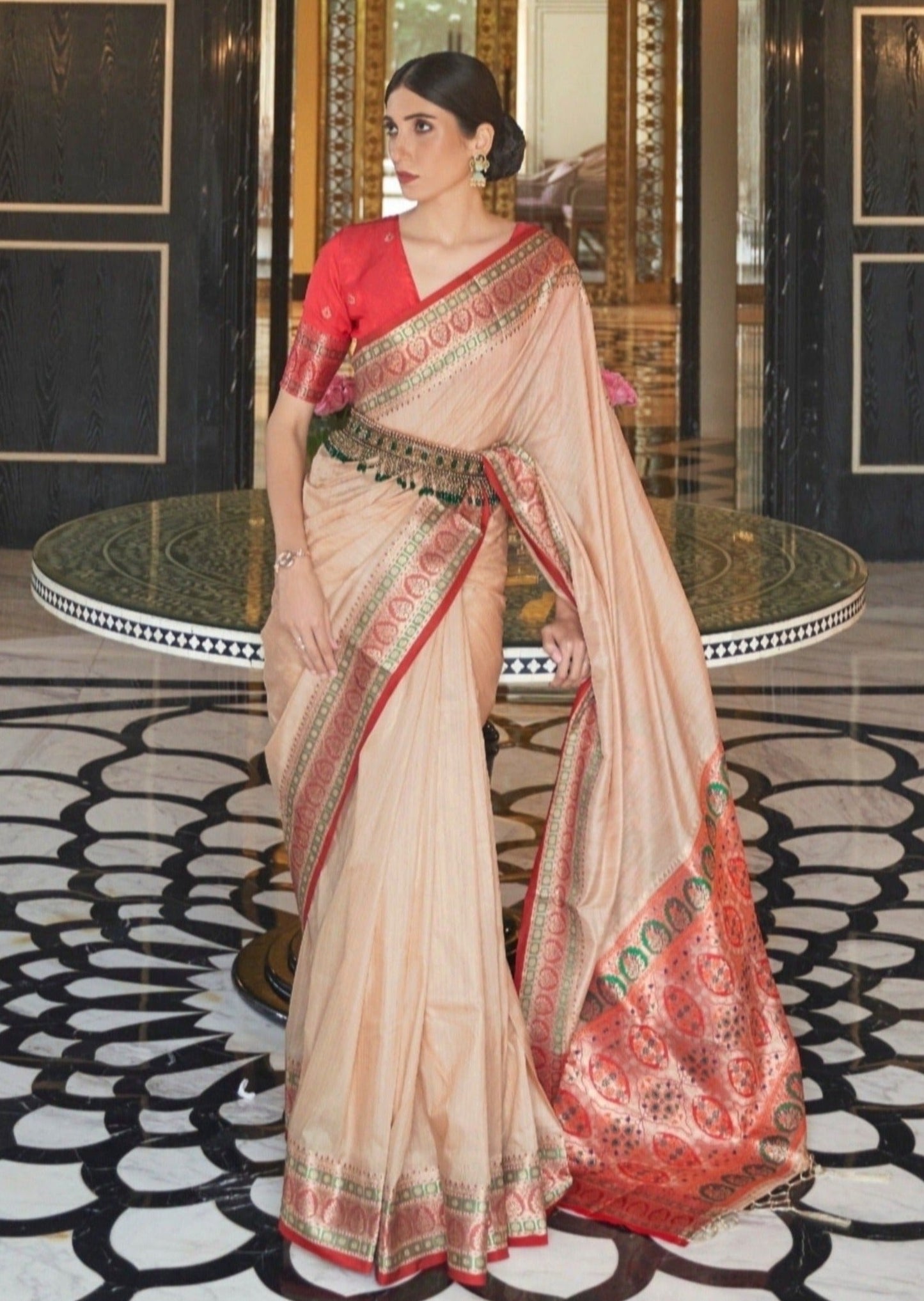Tussar silk saree blouse online shopping with price.