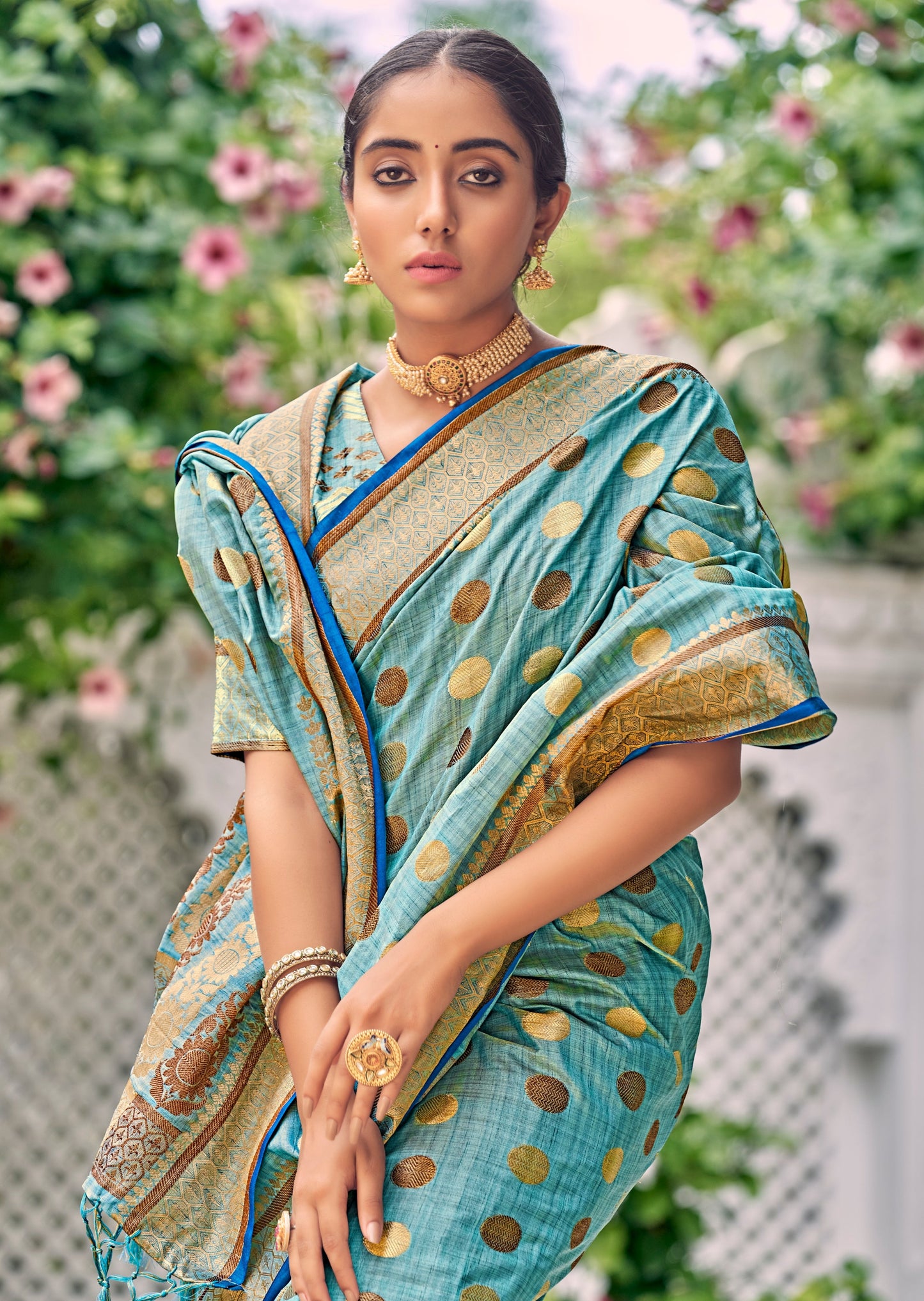 Ghicha Silk Blue Saree