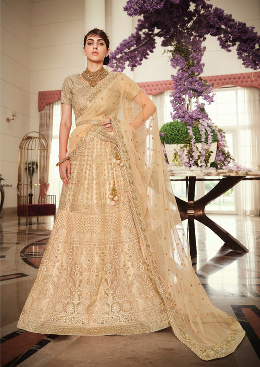 Designer Gold Bridal Lehenga Choli