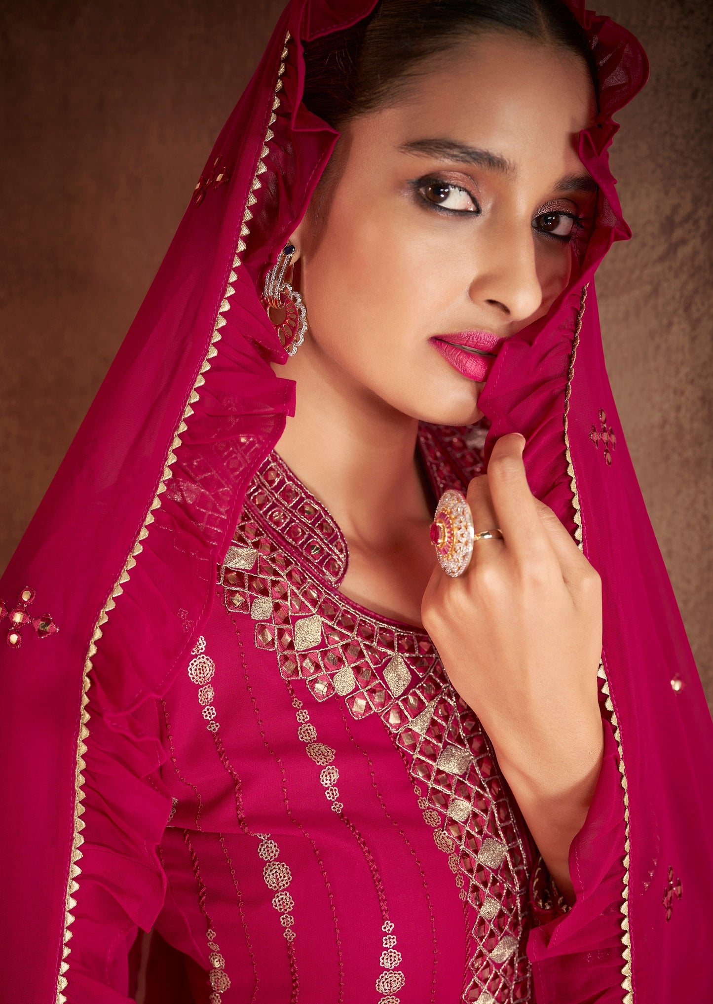 Red Georgette Salwar Suit