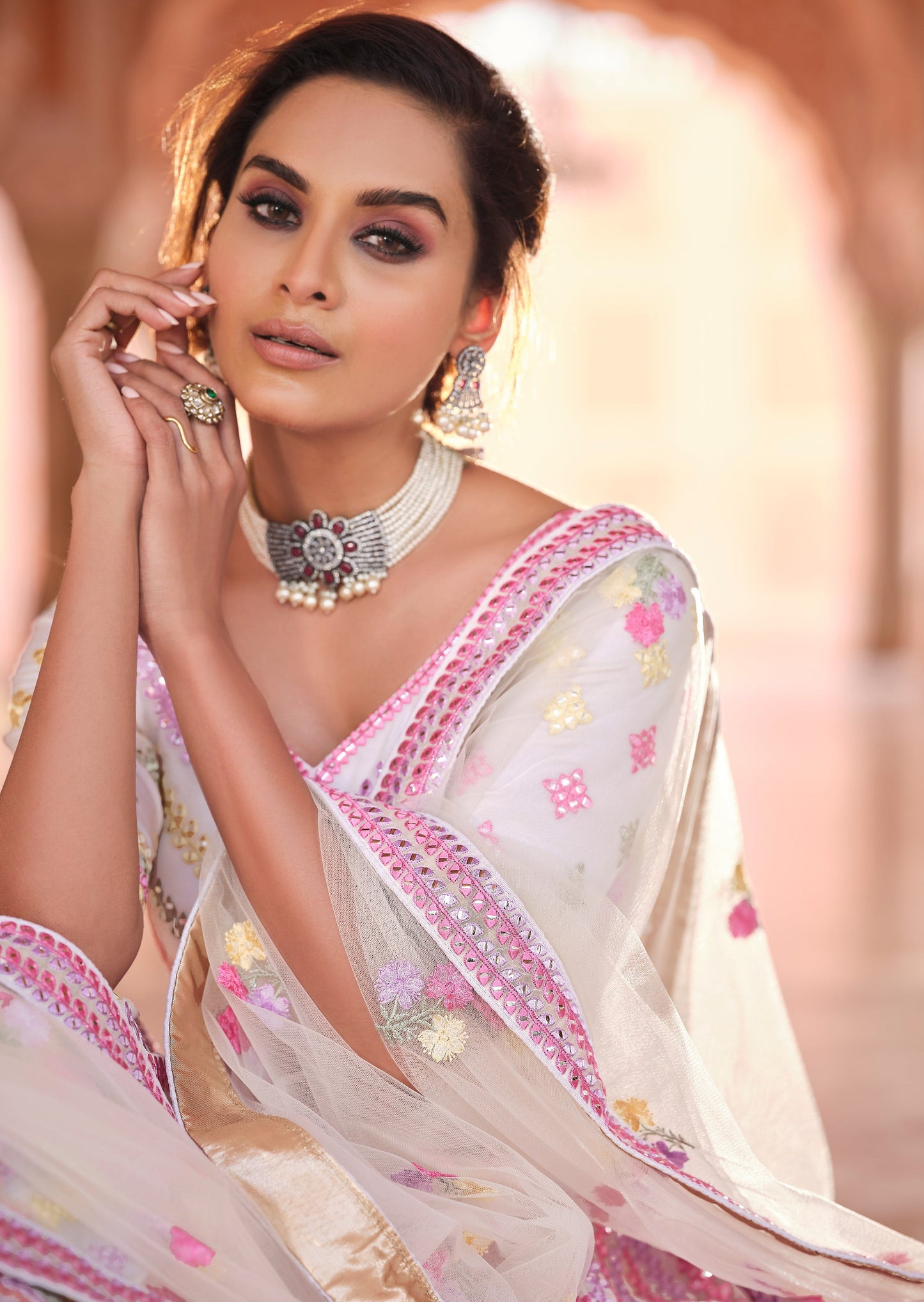 Designer White Bridesmaids Lehenga Choli