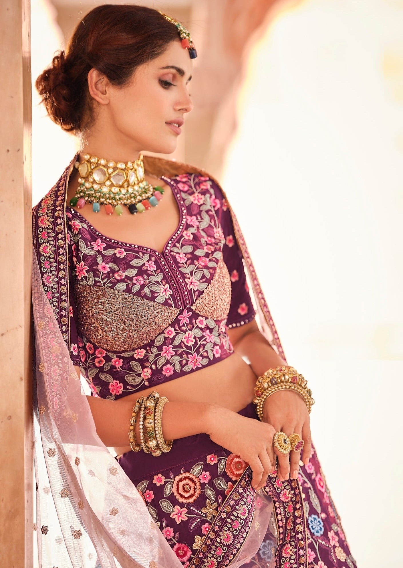 Violet Bridal Zarkan Work Lehenga Choli